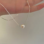 [Special Offer Products] Minimalist Freshwater Pearl Plain Chain Necklace Women's ins Niche Design Fashion Light Luxury Temperament Versatile Necklace
