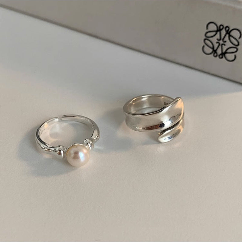 [Special Offer Products] Niche Design Pearl Ring Women's New ins Stylish, Simple and Versatile Cold Wind Index Finger Ring Adjustable