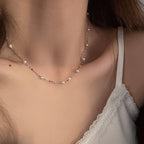 [Special Offer Products] Light Luxury Niche Sweater Chain Gypsy Sterling Silver ins Pearl Necklace Women's Design Fashion Collarbone Chain