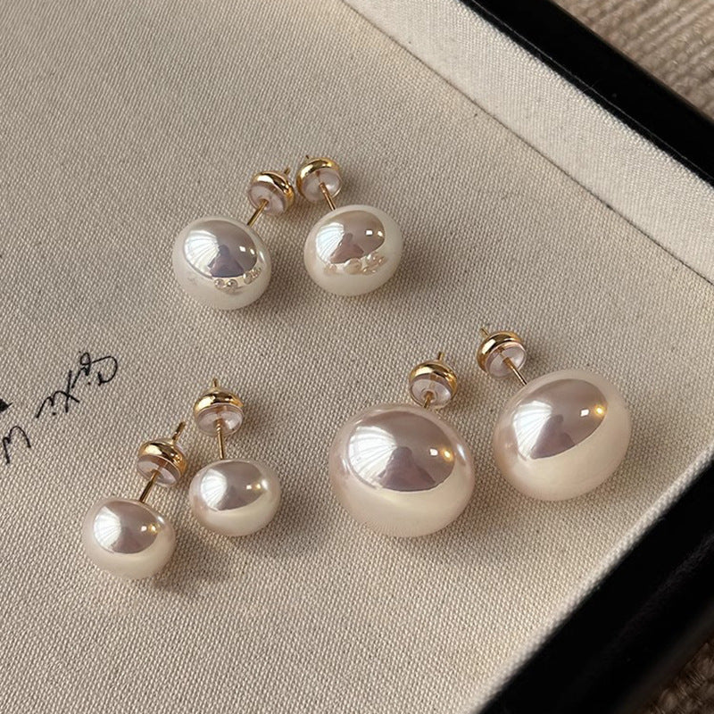 [Special Offer Products] White Pearl Stud Earrings Women's S925 Silver Needle Earrings Minimalist Niche Premium Versatile New Earrings