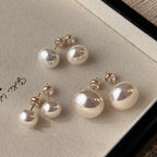 [Special Offer Products] White Pearl Stud Earrings Women's S925 Silver Needle Earrings Minimalist Niche Premium Versatile New Earrings