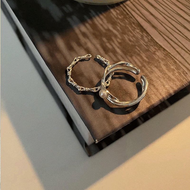 [Special Offer Products] Niche Design Pearl 925 Sterling Silver Fine Ring High Sense Hollow Light Luxury Personality Index Finger Ring Adjustable