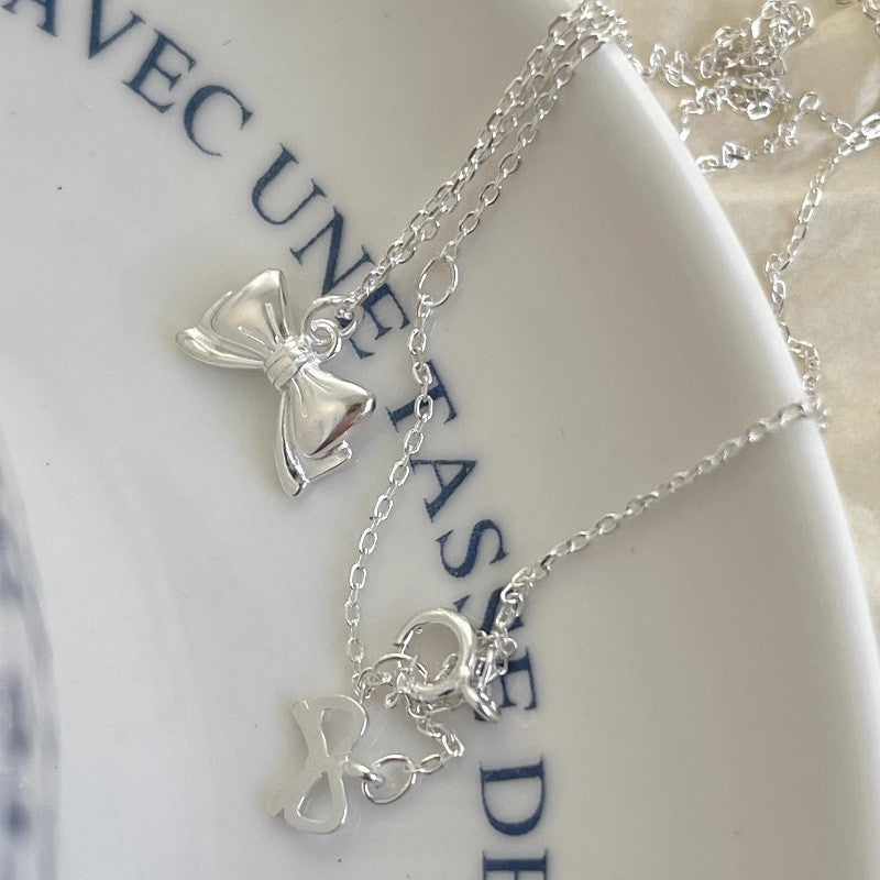 [Special Offer Products] Niche Simple Pearl Bow Series 925 Sterling Silver Gentle Necklace Female Sweet Small Fresh Temperament Clavicle Chain