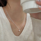 [Special Offer Products] AB Chain Pearl Necklace Women's Light Luxury Asymmetrical Design Sense Simple ins Style Fashion Versatile Clavicle Chain