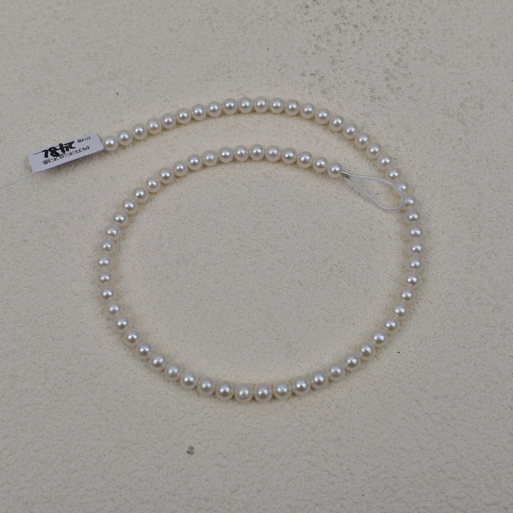 Natural freshwater pearl egg round 6-7mmAK nearly round necklace bracelet work in progress jewelry handmade DIY accessories