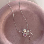 [Special Offer Products] Niche Simple Pearl Bow Series 925 Sterling Silver Gentle Necklace Female Sweet Small Fresh Temperament Clavicle Chain