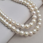 Freshwater Edison pearl necklace 11-13mm near-round strong light and flaws, high-end pearl necklace extra large work in progress