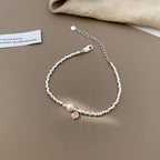 [Special Offer Products] Summer New Love Zircon Crushed Silver Pearl Bracelet Women's ins Heavy Industry Versatile Premium Jewelry