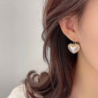 [Special Offer Products] Light Luxury Pearl Double Layer Earrings Combination Silver Needle Premium Sense Diamond-set Earclips Niche Stud Earrings Temperament Women's Simple Earrings