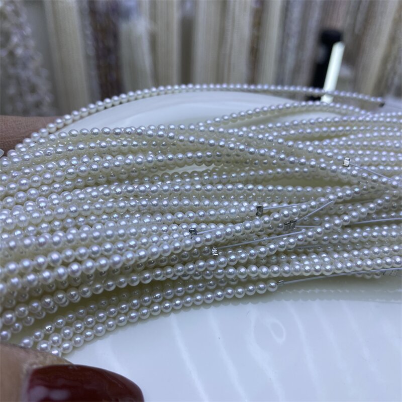 Mini Approx. 2.5-3 mm Near Round Pearl Natural Freshwater Pearl Necklace work in progress Small Pearl Loose Bead DIY Accessories