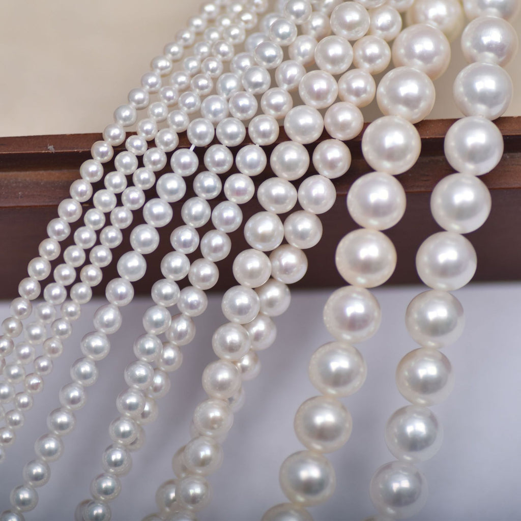 Natural freshwater pearls 2-9 small pearls nearly round loose beads jewelry necklace work in progress DIY necklace bracelet accessories
