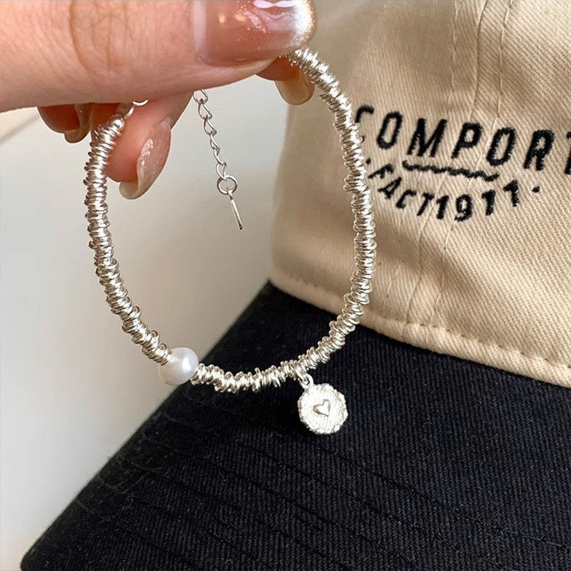 [Special Offer Products] Natural Irregular Pearl S925 Sterling Silver Bracelet Women's Beaded Crushed Silver Cold Wind Niche Temperament Versatile Jewelry