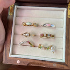 [Special Offer Products] Niche Design High-end Pearl Enamel Decorative Ring Women's Fashion Cute Beaded Versatile Elastic Rope Index Finger Ring