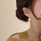 [Special Offer Products] Light Luxury Pearl Double Layer Earrings Combination Silver Needle Premium Sense Diamond-set Earclips Niche Stud Earrings Temperament Women's Simple Earrings