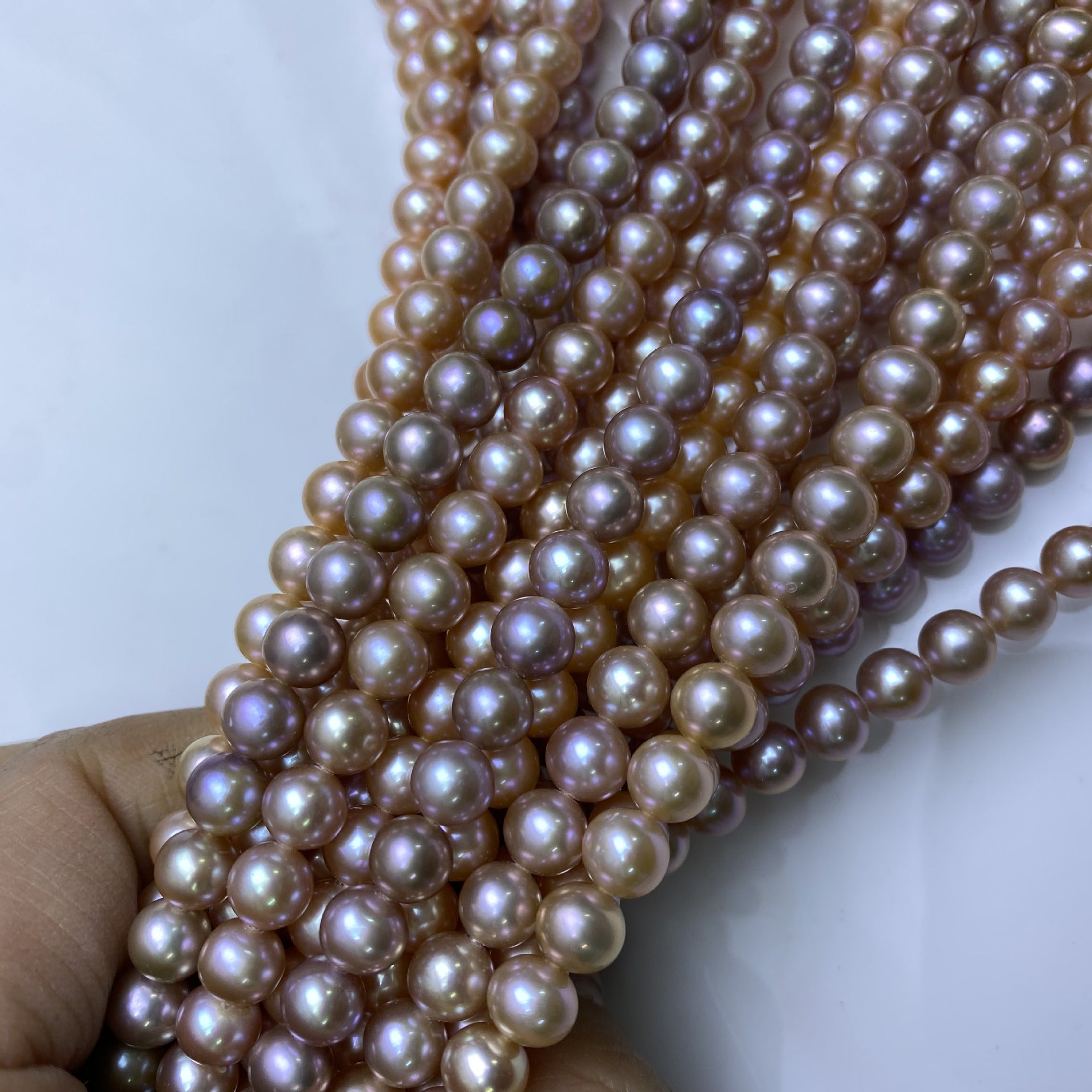 Freshwater near round pearl 6-6.5 mm seedless pearl purple loose bead DIY accessories necklace work in progress wholesale