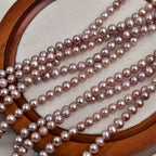 Zhuji Pearl Natural Freshwater Pearl 4-5mm Near Round Bead Purple Pearl Necklace Bracelet work in progress Wholesale