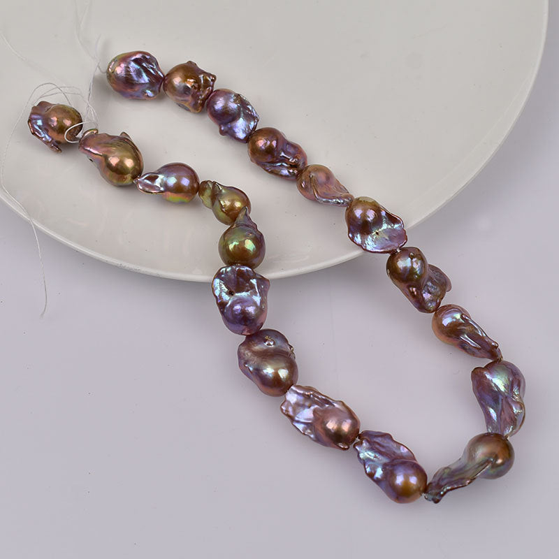 New product Big Baroque special-shaped mermaid pearl white gold purple natural freshwater pearl DIY necklace work in progress