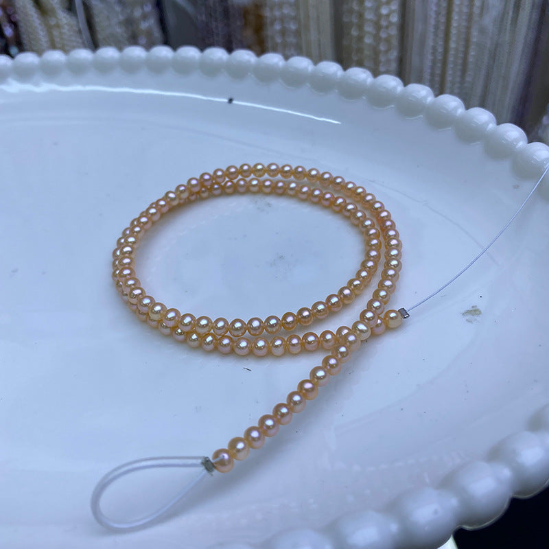 About 2-3mm nearly round bare beads natural freshwater pearls handmade DIY necklace bracelet work in progress loose bead accessories