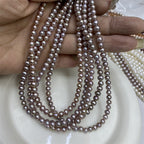 Natural Pearl 4-5MM Seedless Near Round Pearl Freshwater Pearl Loose Bead Necklace work in progress Small Pearl Bare Bead