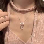 [Special Offer Products] Niche Simple Pearl Bow Series 925 Sterling Silver Gentle Necklace Female Sweet Small Fresh Temperament Clavicle Chain