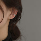 [Special Offer Products] Light Luxury Pearl Double Layer Earrings Combination Silver Needle Premium Sense Diamond-set Earclips Niche Stud Earrings Temperament Women's Simple Earrings