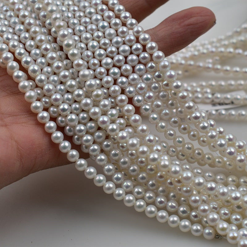 Strong light natural freshwater pearl 4-5mmAK near round pearl work in progress wholesale DIY necklace accessories loose beads