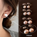 [Special Offer Products] White Pearl Stud Earrings Women's S925 Silver Needle Earrings Minimalist Niche Premium Versatile New Earrings