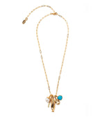 Summer Beach Series Small Fish Pearl Pendant Necklace Earrings Ocean Natural Pearl Baroque Collarbone Chain