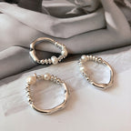 [Special Offer Products] Freshwater Natural Pearl Broken Silver Ring Women's Light Luxury Index Finger Elastic Niche Design Fashion Personality Versatile Ring