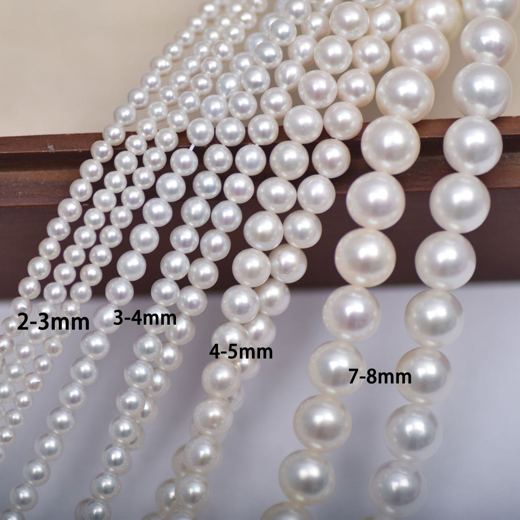 Natural freshwater pearls 2-9 small pearls nearly round loose beads jewelry necklace work in progress DIY necklace bracelet accessories