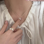[Special Offer Products] Niche Simple Pearl Bow Series 925 Sterling Silver Gentle Necklace Female Sweet Small Fresh Temperament Clavicle Chain
