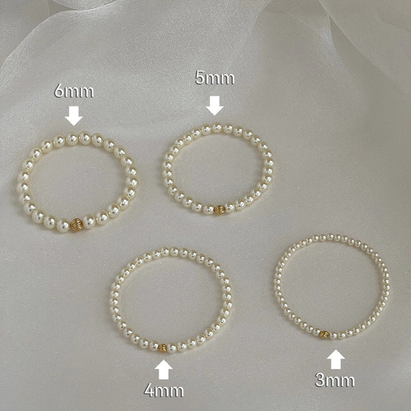 [Special Offer Products] High Gloss Sleek Pearl Bracelet Women's Elastic Temperament Niche Premium Light Luxury Jewelry Beaded Versatile New Products