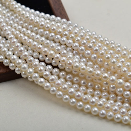 4-5Mm natural freshwater nearly round pearl necklace work in progress handmade DIY loose beads beaded jewelry accessories small pearls