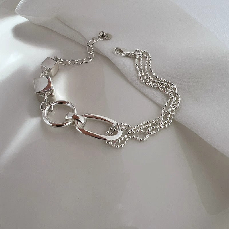 [Special Offer Products] Natural Irregular Pearl S925 Sterling Silver Bracelet Women's Beaded Crushed Silver Cold Wind Niche Temperament Versatile Jewelry