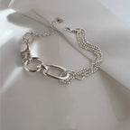 [Special Offer Products] Natural Irregular Pearl S925 Sterling Silver Bracelet Women's Beaded Crushed Silver Cold Wind Niche Temperament Versatile Jewelry