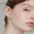 [Special Offer Products] Light Luxury Pearl Double Layer Earrings Combination Silver Needle Premium Sense Diamond-set Earclips Niche Stud Earrings Temperament Women's Simple Earrings