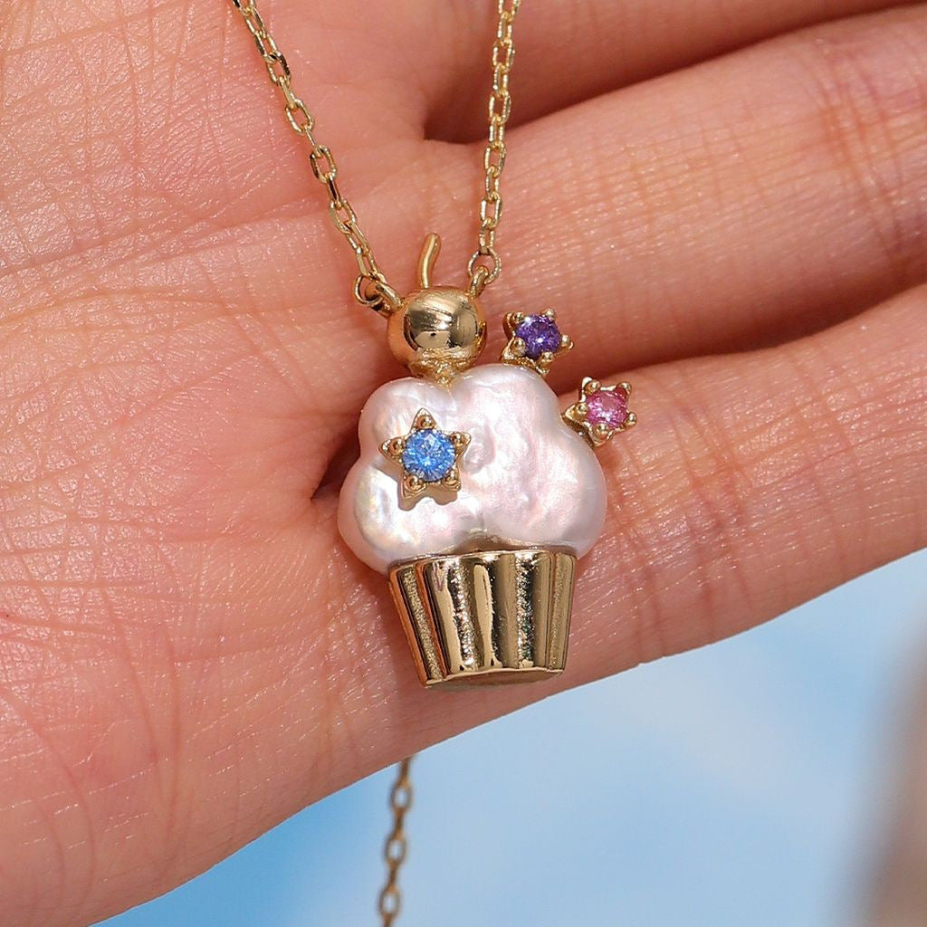 European and American fashion pearl chain ice cream necklace women's light luxury niche design sense collarbone chain jewelry