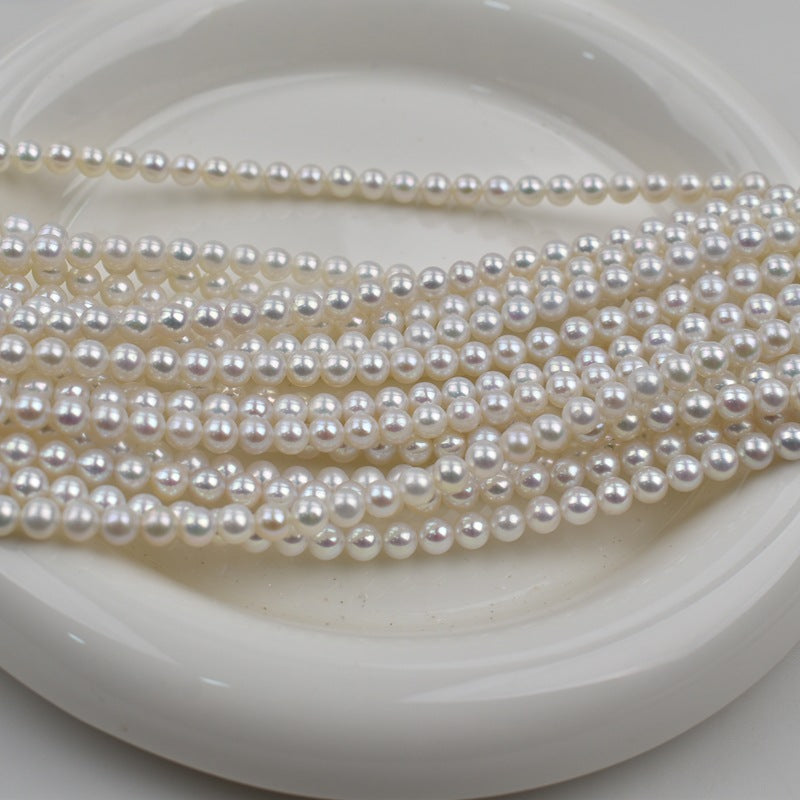 Strong light natural freshwater pearl 4-5mmAK near round pearl work in progress wholesale DIY necklace accessories loose beads