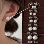 [Special Offer Products] White Pearl Stud Earrings Women's S925 Silver Needle Earrings Minimalist Niche Premium Versatile New Earrings