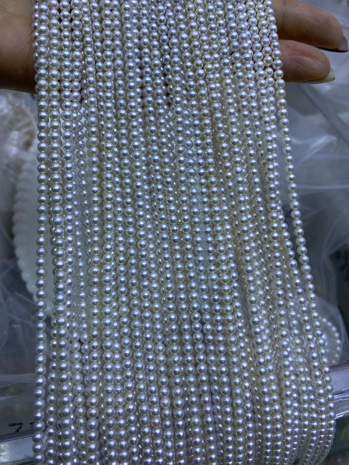 Natural freshwater pearl 3-3.5 mmAK pearl loose beads necklace bracelet work in progress DIY bare beads accessories material