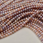 Mixed color round beads Natural fresh water about 5-6mm Candy color near round pearls work in progress DIY jewelry accessories loose beads