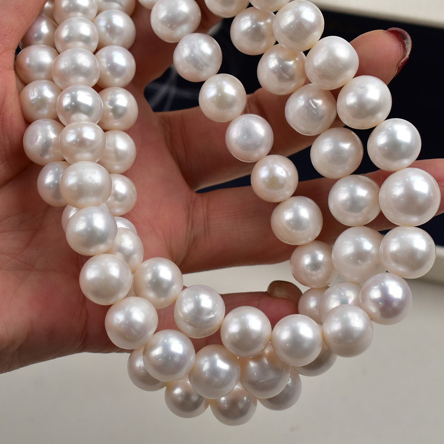 Big White Beads 9-11-13 mm Natural Freshwater Near Round Pearl Necklace work in progress Pearl Jewelry Accessories DIY Loose Beads
