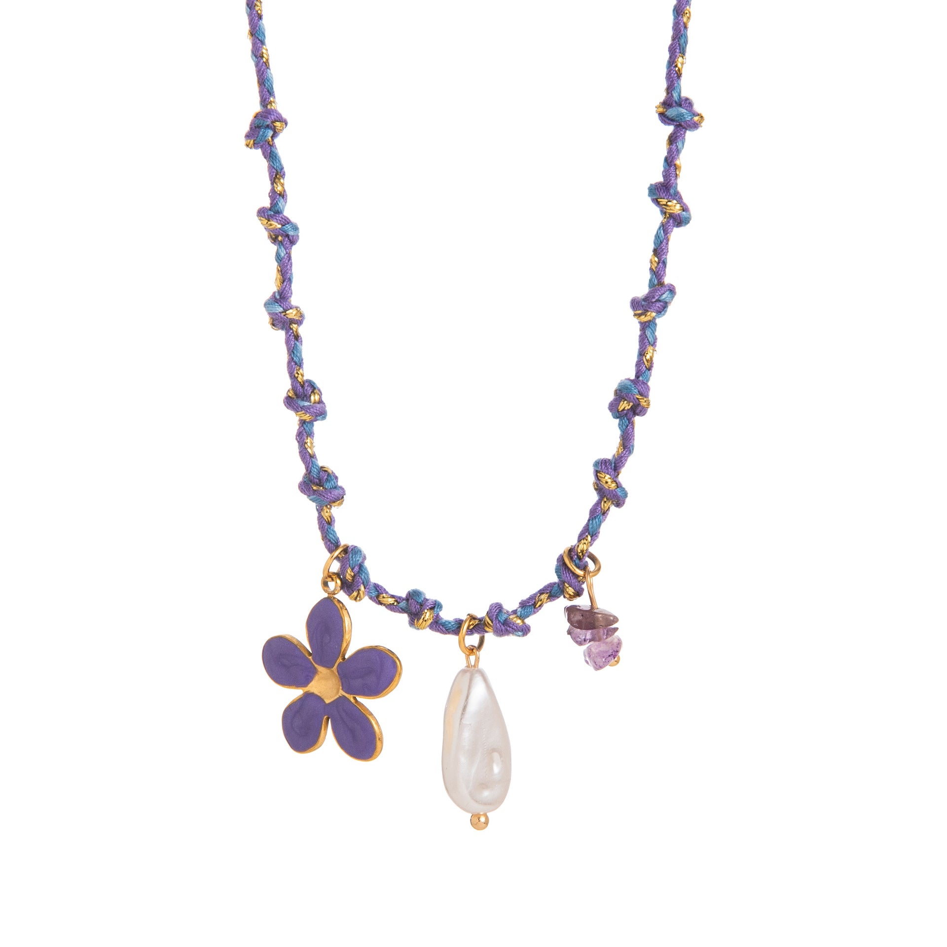 New summer shell starfish butterfly turtle pepper elephant pearl necklace DIY multi-pendant colored rope