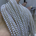 Natural freshwater 4-5mm white bright akoya nearly round pearl necklace baby beads collarbone chain wholesale work in progress