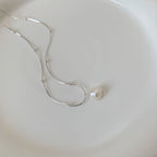 [Special Offer Products] Simple Wind Freshwater Pearl Necklace Women's 925 Sterling Silver Summer Versatile Temperament Personalized Fashion Clavicle Chain