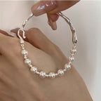 [Special Offer Products] Natural Irregular Pearl S925 Sterling Silver Bracelet Women's Beaded Crushed Silver Cold Wind Niche Temperament Versatile Jewelry