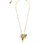 Summer Beach Series Small Fish Pearl Pendant Necklace Earrings Ocean Natural Pearl Baroque Collarbone Chain