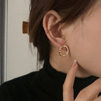 [Special Offer Products] Light Luxury Pearl Double Layer Earrings Combination Silver Needle Premium Sense Diamond-set Earclips Niche Stud Earrings Temperament Women's Simple Earrings