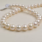 Freshwater Edison pearl necklace 11-13mm near-round strong light and flaws, high-end pearl necklace extra large work in progress