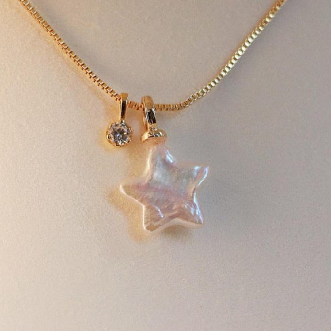 European and American new Sherlock cross pearl necklace niche pendant necklace collarbone chain electroplated gold